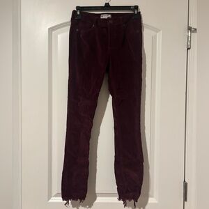 Free People Deep Burgundy Skinny Jeans